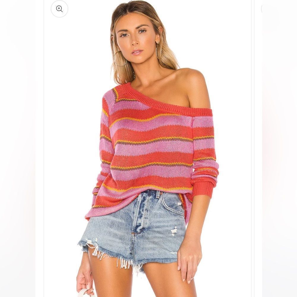 Tularosa Dorado Sweater size Medium Pink Stripe NWT $158 (12-11)